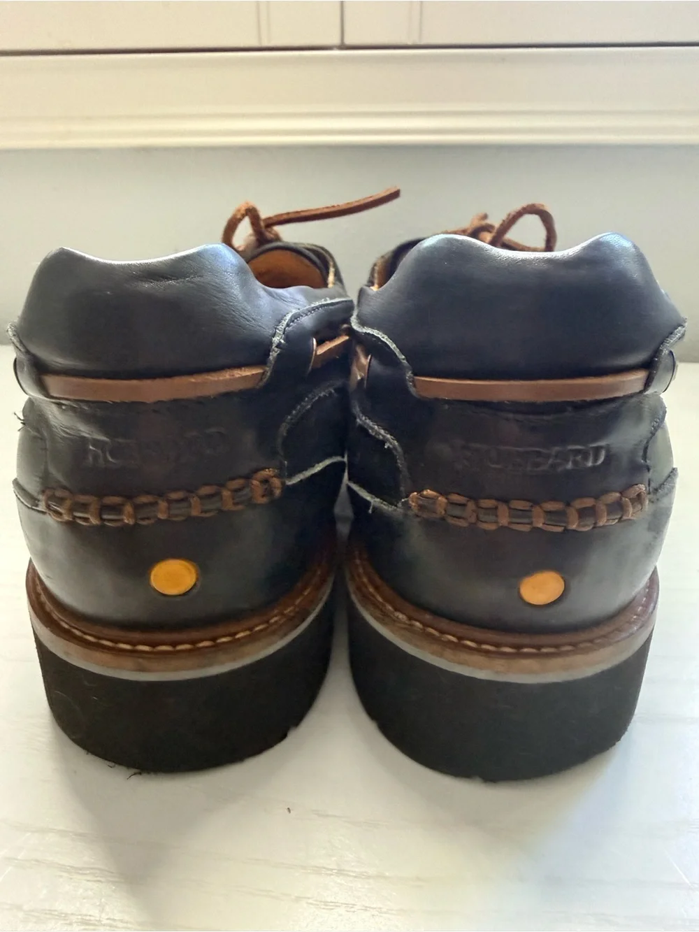 Samuel Hubbard Camplight Moccasins Saddlebag Black Boat Hiking Shoe M 11.5